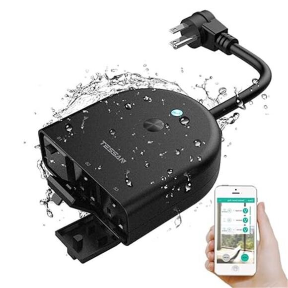 Outdoor Smart Plug, TESSAN WiFi Smart Outlet Switch with 3 Individual Sockets - Picture 8 of 8